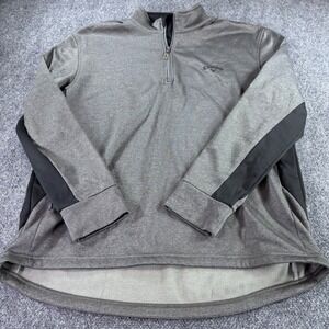 Callaway Quarter Zip Pullover Mens XL Grey Heathered Fleece Lined Golf Sweater